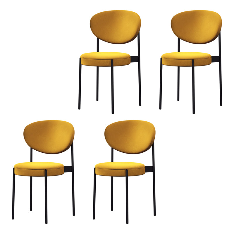 Modern Style Metal Dining Chair Open Back Dining Side Chairs for Kitchen
