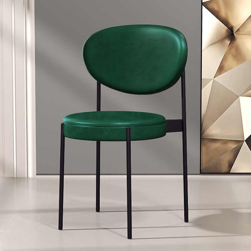 Modern Style Metal Dining Chair Open Back Dining Side Chairs for Kitchen