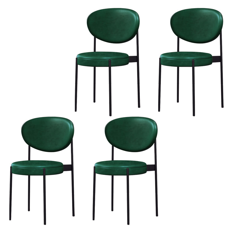 Modern Style Metal Dining Chair Open Back Dining Side Chairs for Kitchen