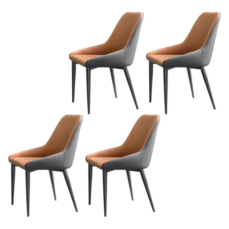 Chaise de salle à manger en métal de style contemporain, chaises latérales à bras Parsons pour cuisine