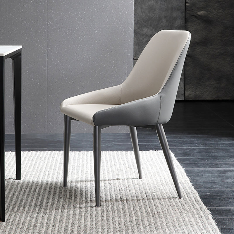 Chaise de salle à manger en métal de style contemporain, chaises latérales à bras Parsons pour cuisine