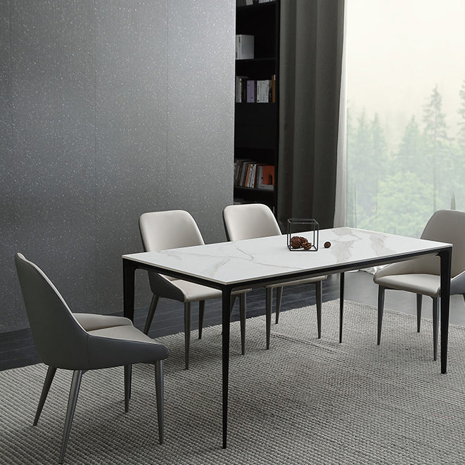 Chaise de salle à manger en métal de style contemporain, chaises latérales à bras Parsons pour cuisine