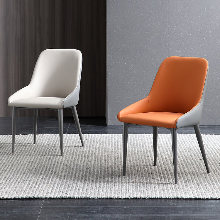 Chaise de salle à manger en métal de style contemporain, chaises latérales à bras Parsons pour cuisine