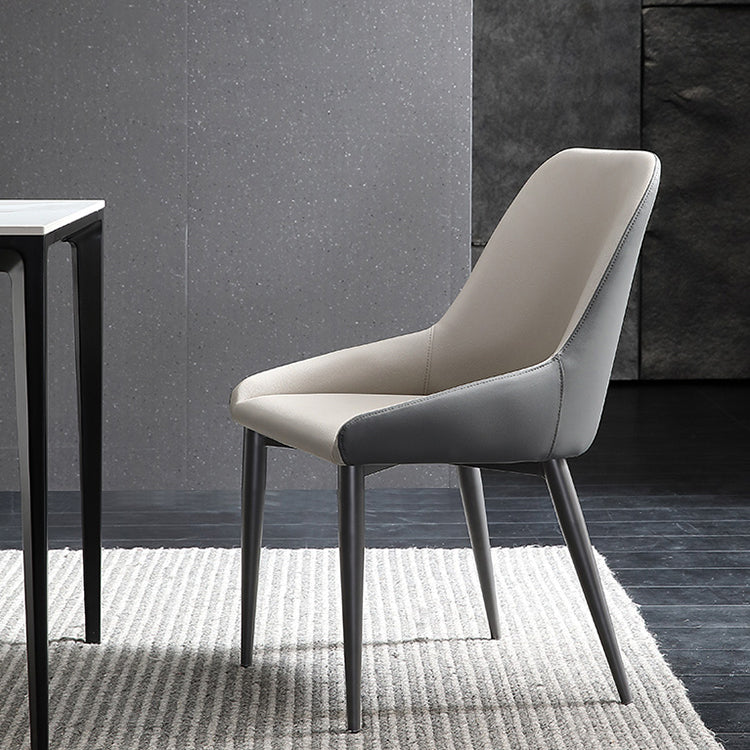 Chaise de salle à manger en métal de style contemporain, chaises latérales à bras Parsons pour cuisine