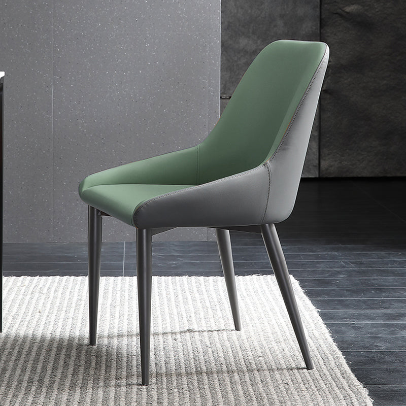 Chaise de salle à manger en métal de style contemporain, chaises latérales à bras Parsons pour cuisine