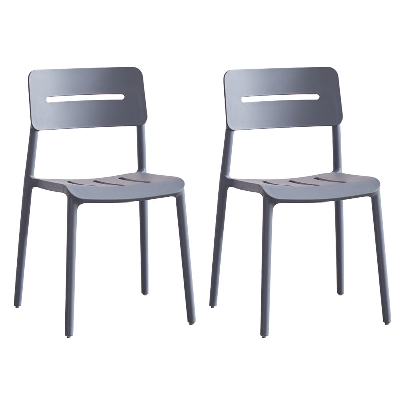 Chaises de salle à manger en plastique de style moderne, chaise latérale empilable à dossier ouvert pour la cuisine
