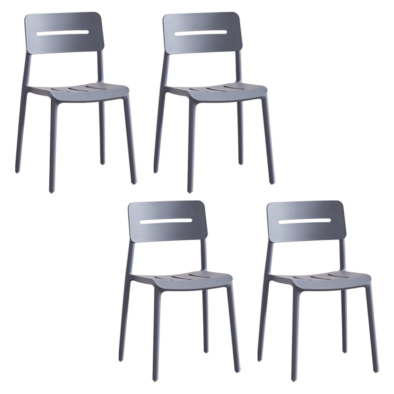 Chaises de salle à manger en plastique de style moderne, chaise latérale empilable à dossier ouvert pour la cuisine