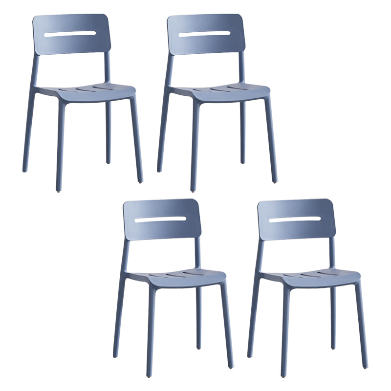 Chaises de salle à manger en plastique de style moderne, chaise latérale empilable à dossier ouvert pour la cuisine
