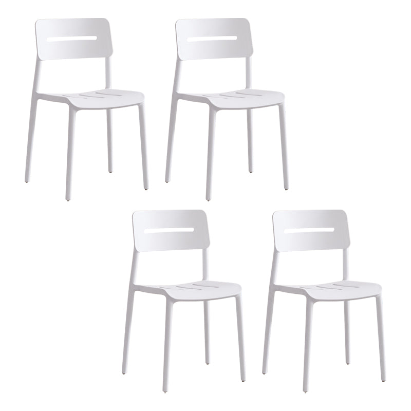 Chaises de salle à manger en plastique de style moderne, chaise latérale empilable à dossier ouvert pour la cuisine