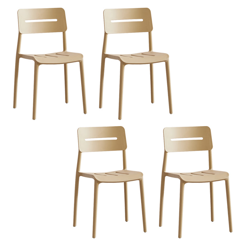 Chaises de salle à manger en plastique de style moderne, chaise latérale empilable à dossier ouvert pour la cuisine