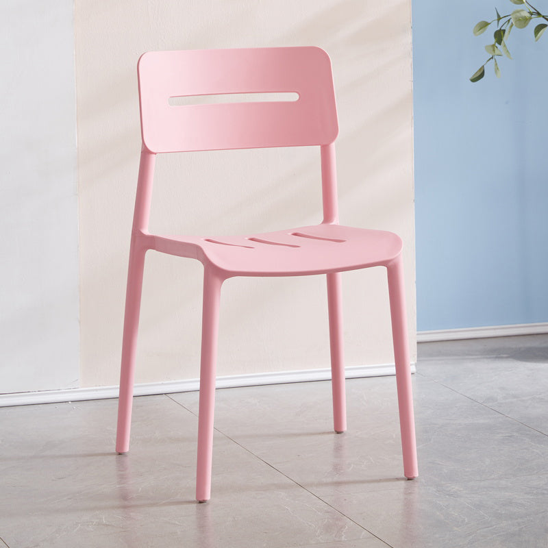 Chaises de salle à manger en plastique de style moderne, chaise latérale empilable à dossier ouvert pour la cuisine