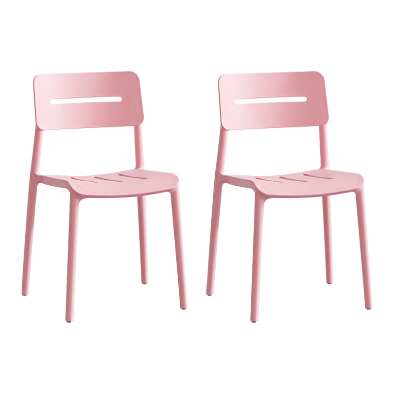 Chaises de salle à manger en plastique de style moderne, chaise latérale empilable à dossier ouvert pour la cuisine