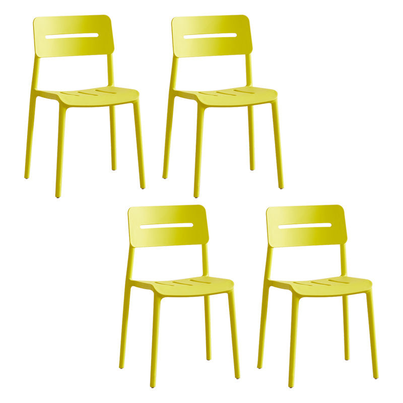Chaises de salle à manger en plastique de style moderne, chaise latérale empilable à dossier ouvert pour la cuisine