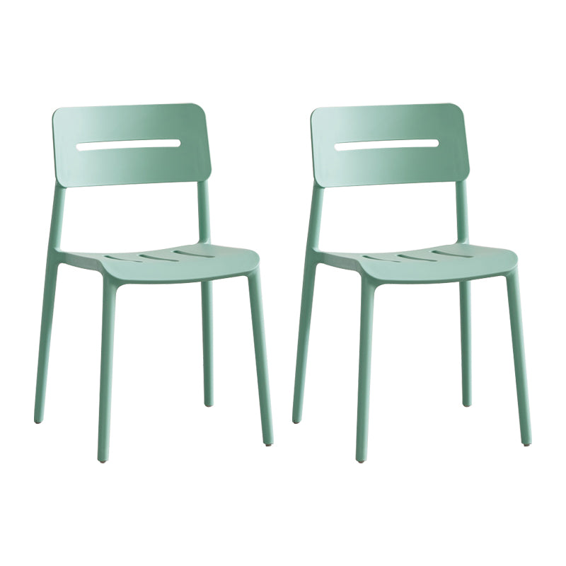 Chaises de salle à manger en plastique de style moderne, chaise latérale empilable à dossier ouvert pour la cuisine