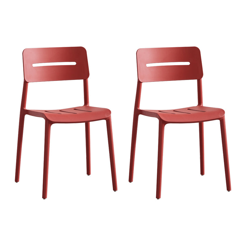 Chaises de salle à manger en plastique de style moderne, chaise latérale empilable à dossier ouvert pour la cuisine