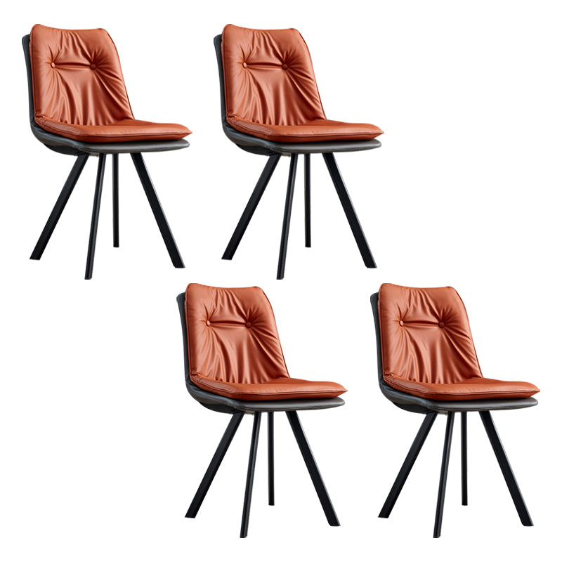 Contemporary Style Metal Dining Chair Dining Armless Side Chairs for Kitchen