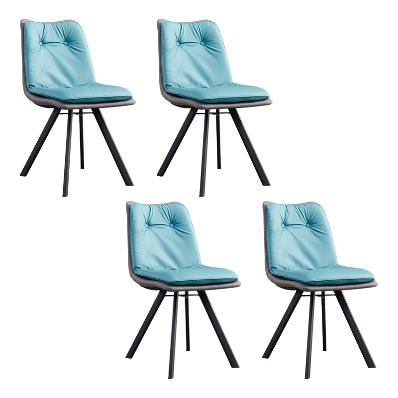 Contemporary Style Metal Dining Chair Dining Armless Side Chairs for Kitchen
