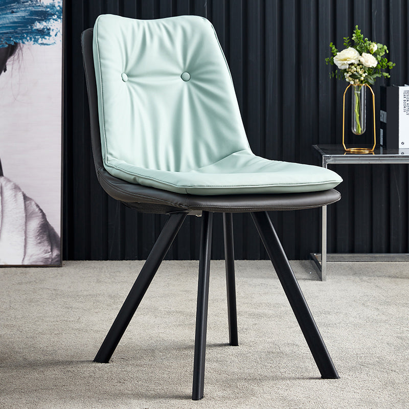 Contemporary Style Metal Dining Chair Dining Armless Side Chairs for Kitchen