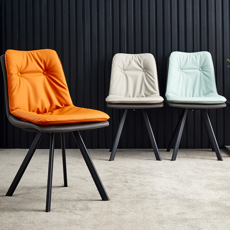 Contemporary Style Metal Dining Chair Dining Armless Side Chairs for Kitchen