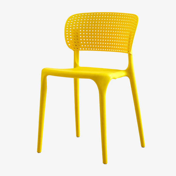Chaises de salle à manger en plastique de style moderne, chaise de salle à manger empilable à dossier ouvert pour la cuisine