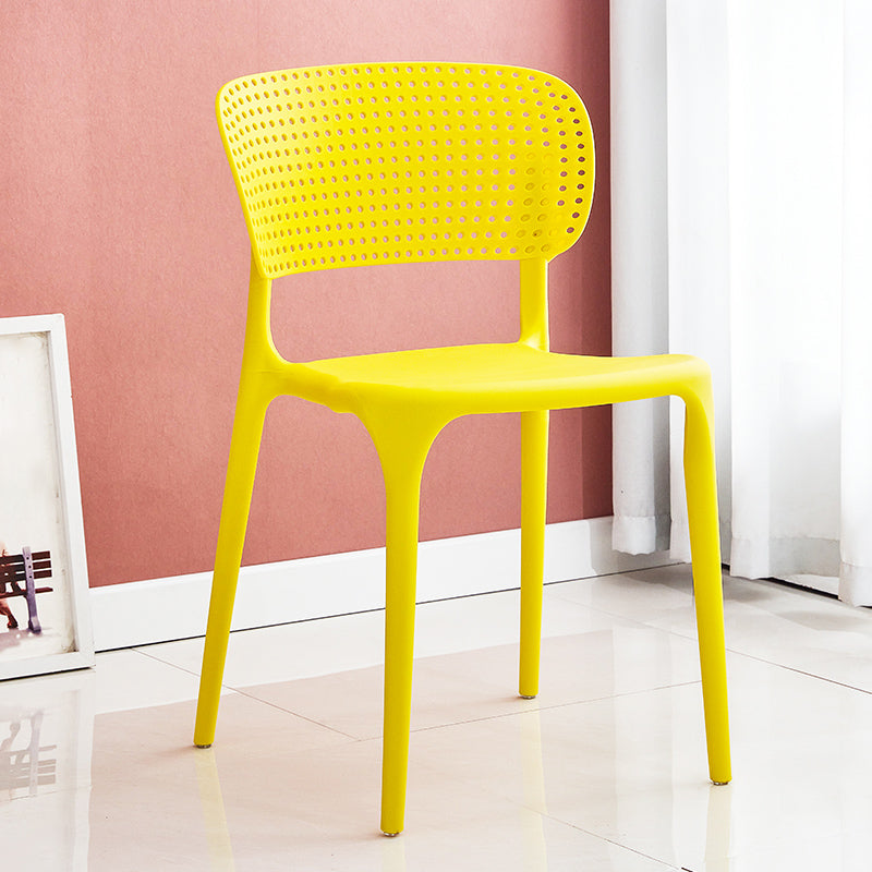 Chaises de salle à manger en plastique de style moderne, chaise de salle à manger empilable à dossier ouvert pour la cuisine
