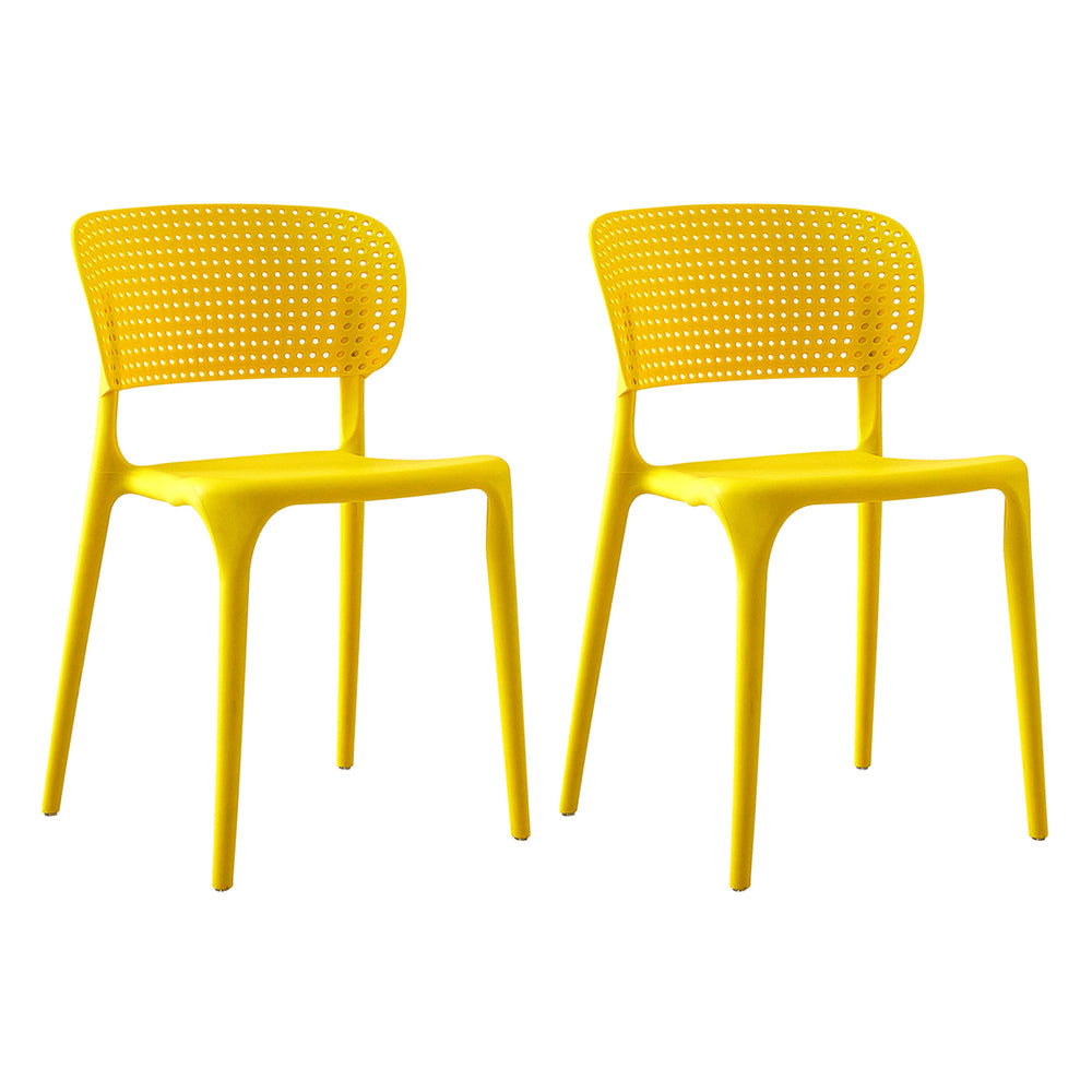 Chaises de salle à manger en plastique de style moderne, chaise de salle à manger empilable à dossier ouvert pour la cuisine