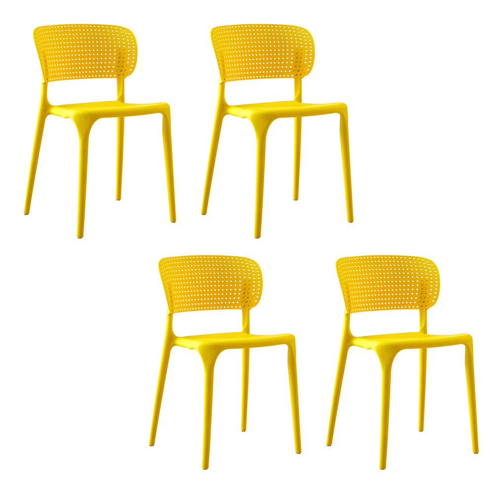 Chaises de salle à manger en plastique de style moderne, chaise de salle à manger empilable à dossier ouvert pour la cuisine