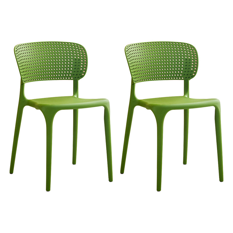 Chaises de salle à manger en plastique de style moderne, chaise de salle à manger empilable à dossier ouvert pour la cuisine