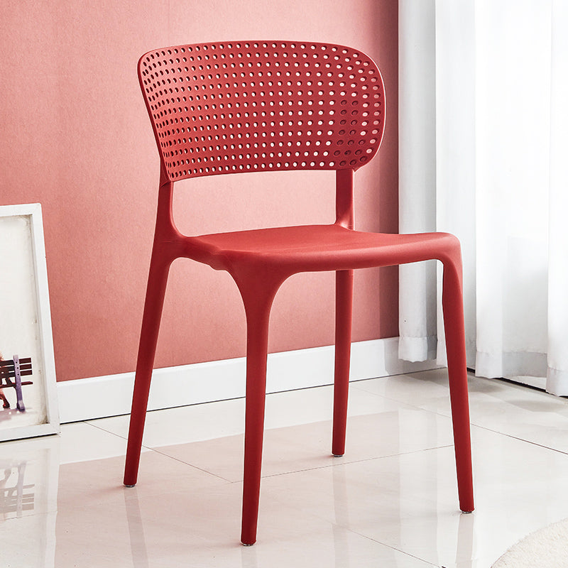 Chaises de salle à manger en plastique de style moderne, chaise de salle à manger empilable à dossier ouvert pour la cuisine