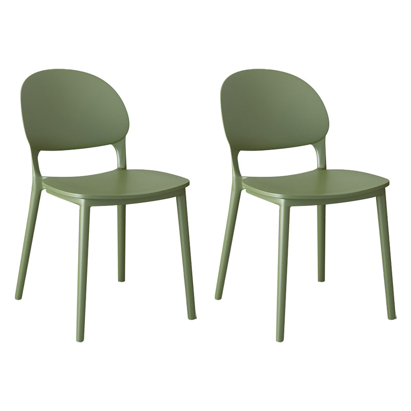 Chaises de salle à manger en plastique de style contemporain, chaise empilable à dossier ouvert pour la cuisine