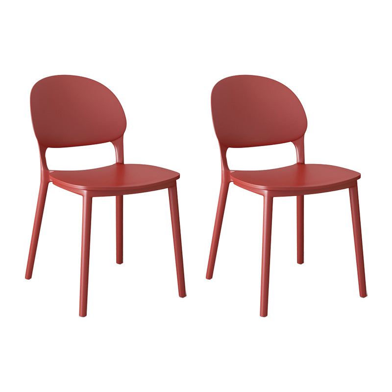 Chaises de salle à manger en plastique de style contemporain, chaise empilable à dossier ouvert pour la cuisine