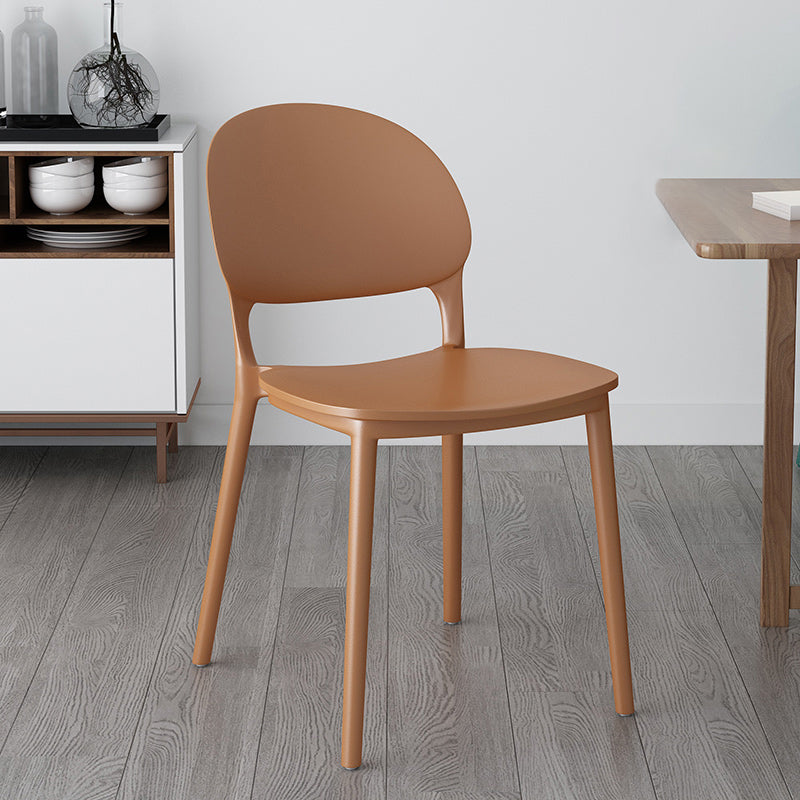 Chaises de salle à manger en plastique de style contemporain, chaise empilable à dossier ouvert pour la cuisine