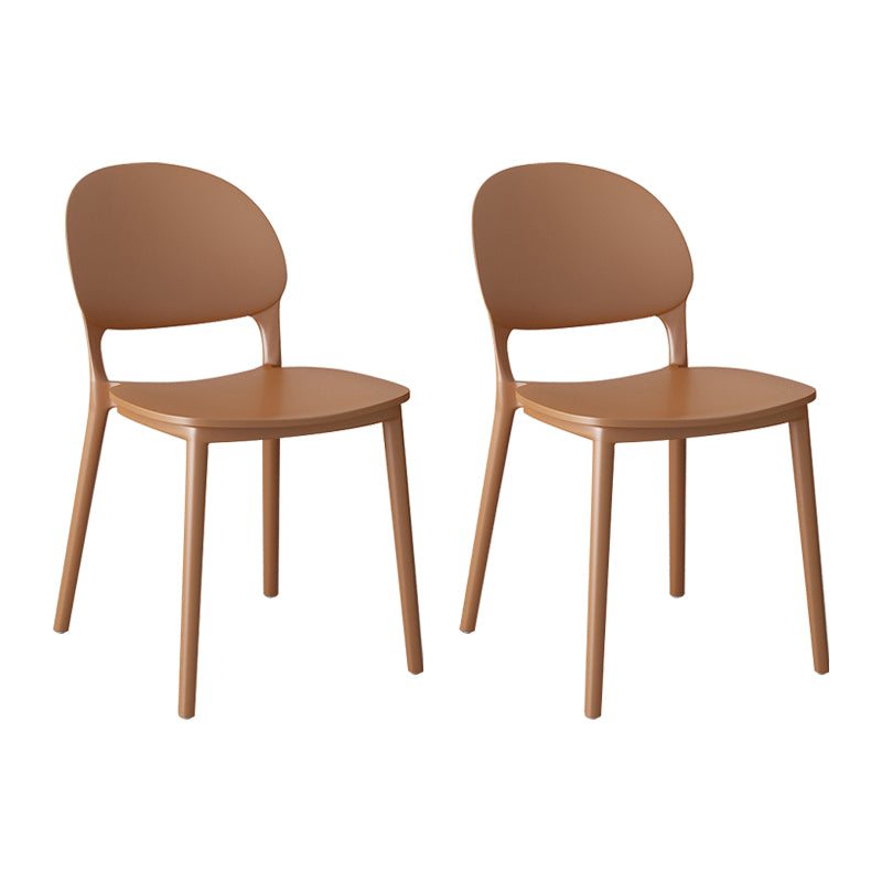 Chaises de salle à manger en plastique de style contemporain, chaise empilable à dossier ouvert pour la cuisine