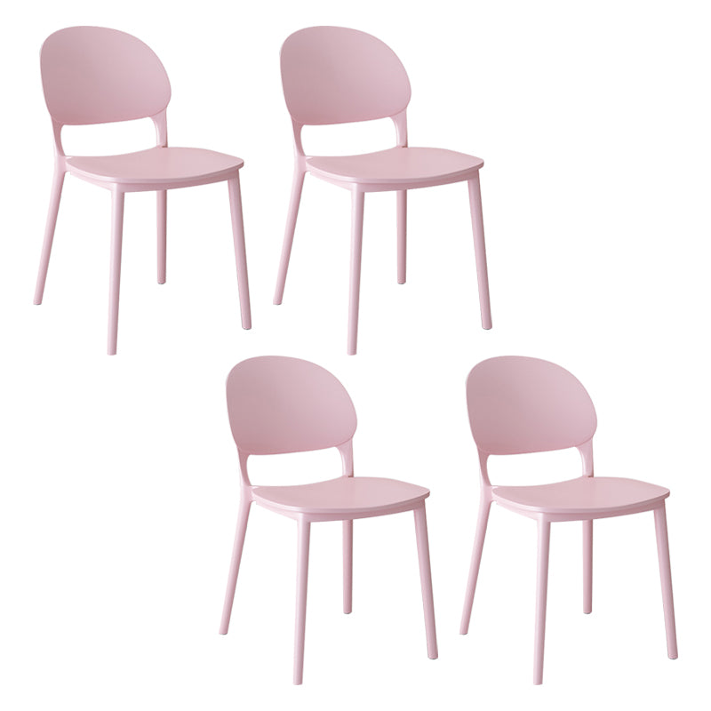 Chaises de salle à manger en plastique de style contemporain, chaise empilable à dossier ouvert pour la cuisine