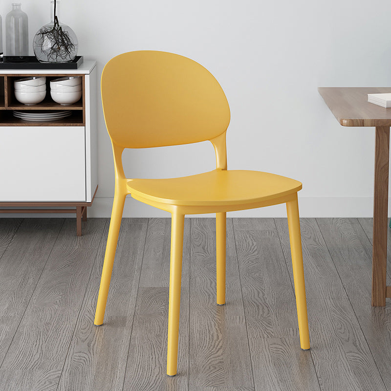 Chaises de salle à manger en plastique de style contemporain, chaise empilable à dossier ouvert pour la cuisine