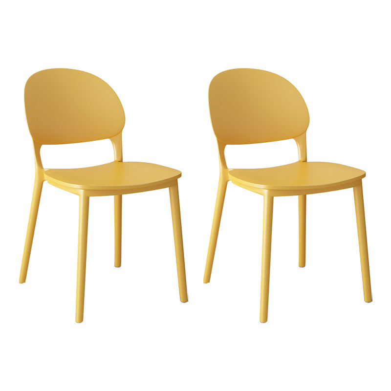 Chaises de salle à manger en plastique de style contemporain, chaise empilable à dossier ouvert pour la cuisine