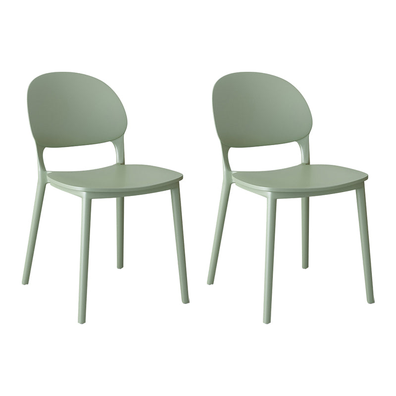 Chaises de salle à manger en plastique de style contemporain, chaise empilable à dossier ouvert pour la cuisine