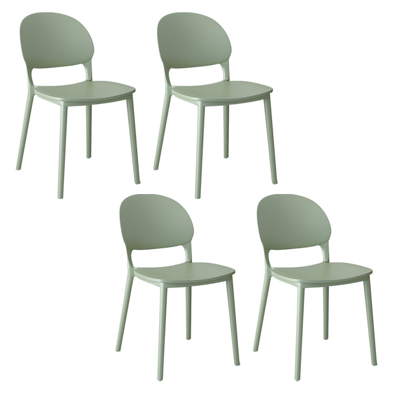 Chaises de salle à manger en plastique de style contemporain, chaise empilable à dossier ouvert pour la cuisine