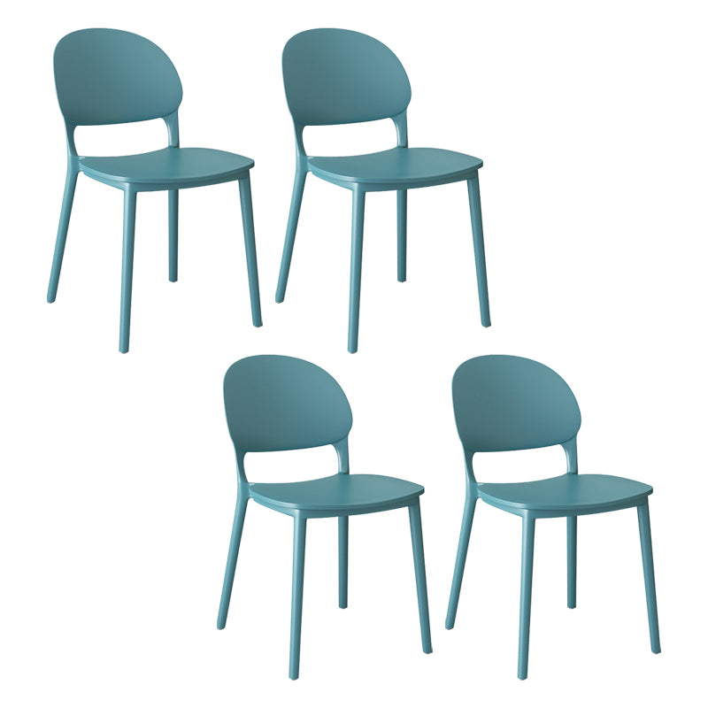 Chaises de salle à manger en plastique de style contemporain, chaise empilable à dossier ouvert pour la cuisine