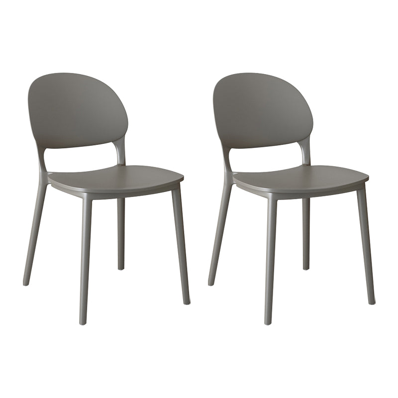 Chaises de salle à manger en plastique de style contemporain, chaise empilable à dossier ouvert pour la cuisine