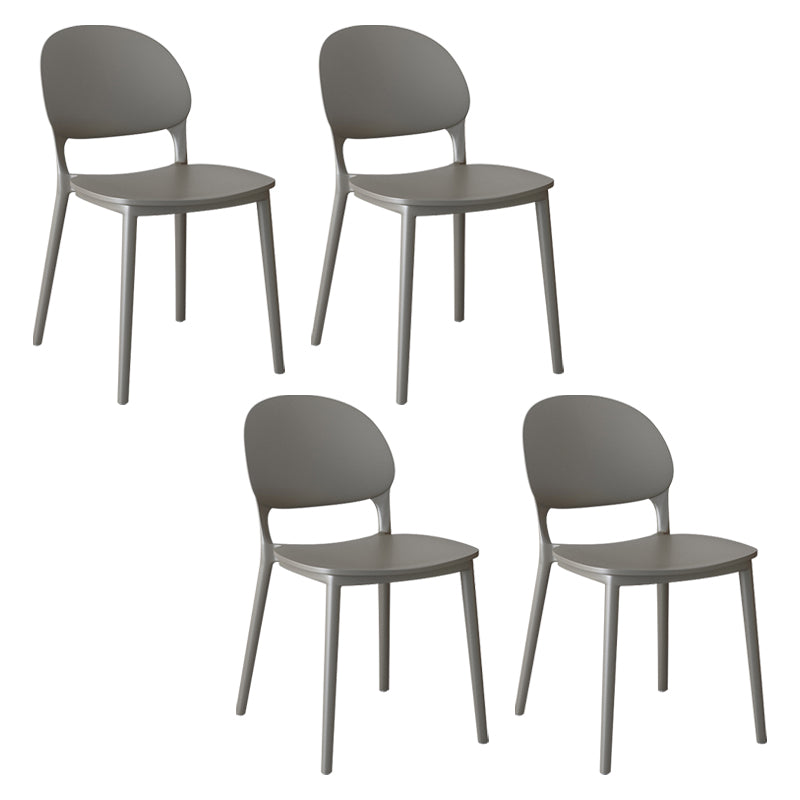 Chaises de salle à manger en plastique de style contemporain, chaise empilable à dossier ouvert pour la cuisine