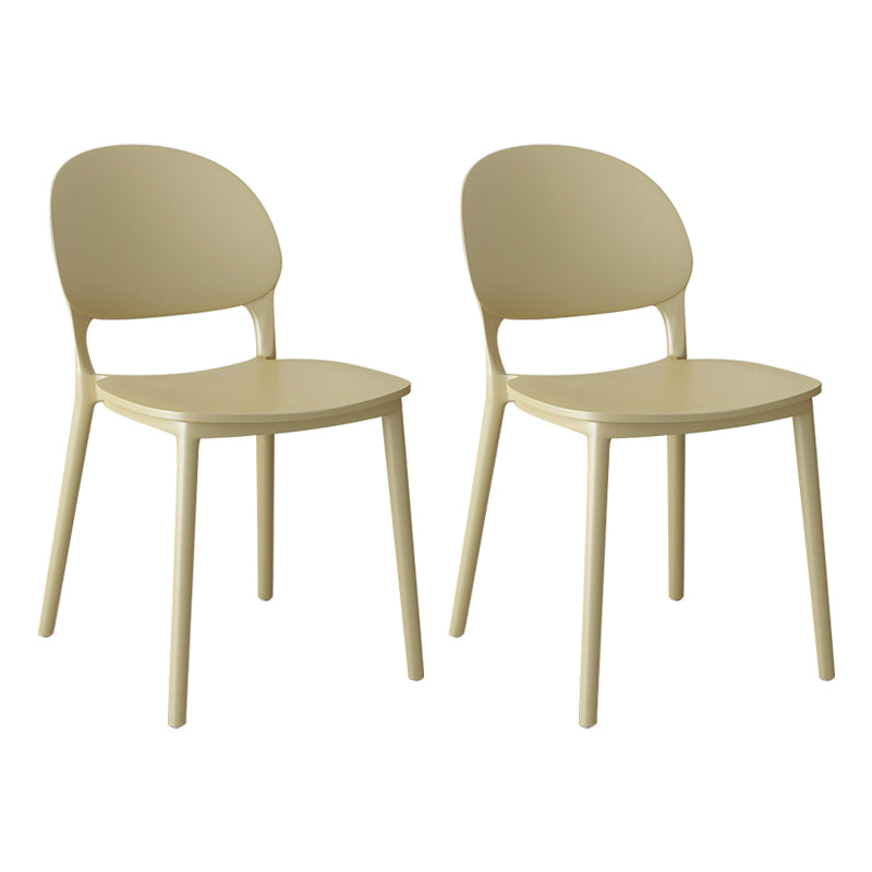 Chaises de salle à manger en plastique de style contemporain, chaise empilable à dossier ouvert pour la cuisine