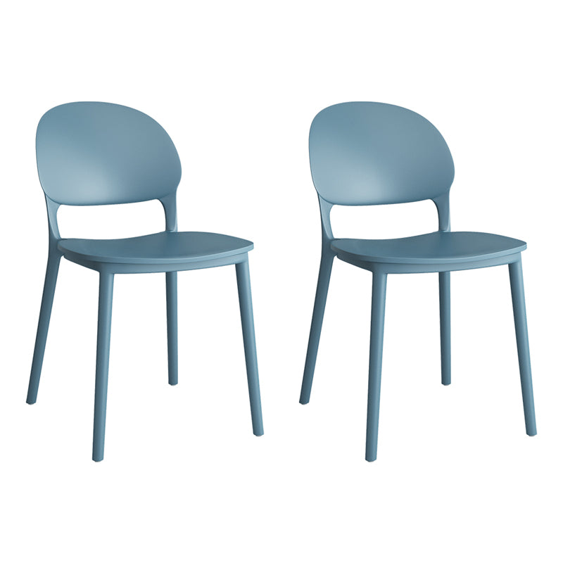 Chaises de salle à manger en plastique de style contemporain, chaise empilable à dossier ouvert pour la cuisine