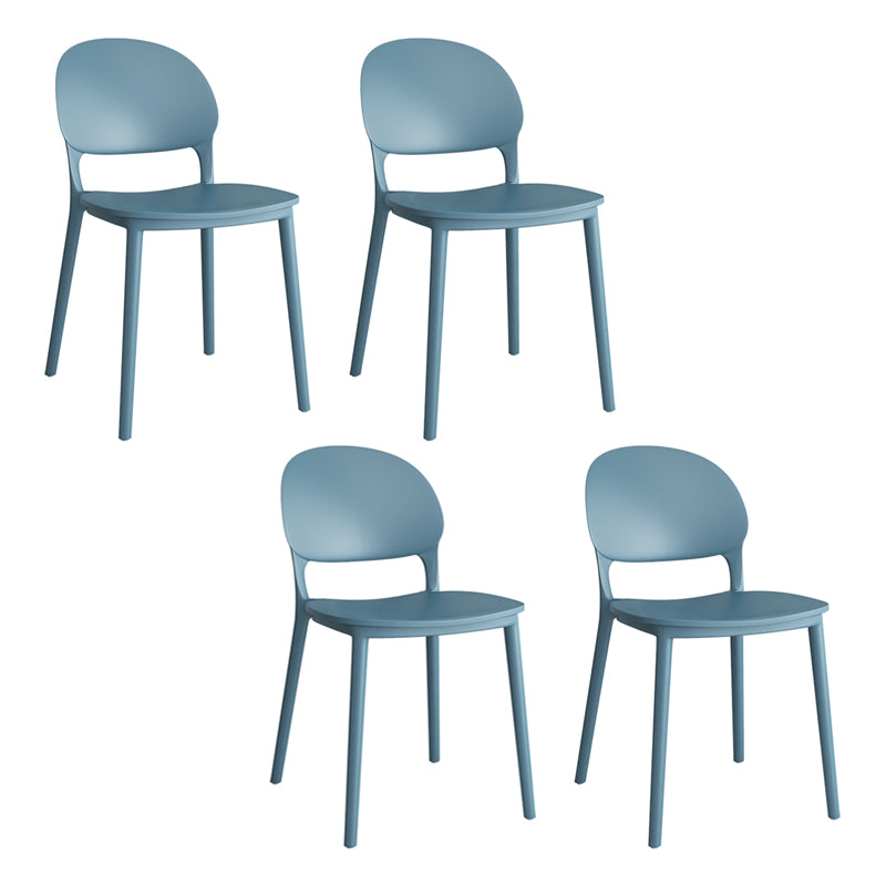 Chaises de salle à manger en plastique de style contemporain, chaise empilable à dossier ouvert pour la cuisine
