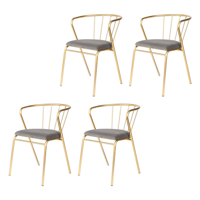 Contemporary Style Metal Dining Chairs Dining Armless Side Chairs for Kitchen