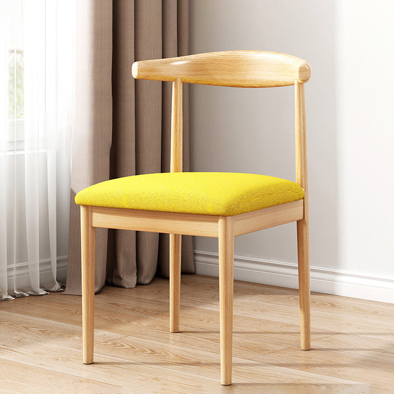 Modern Indoor-Outdoor Dining Chair Metal Armless Upholstered Single Chair