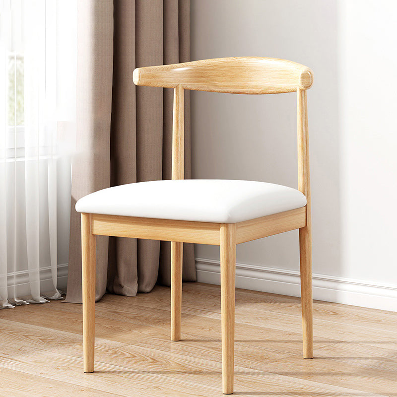 Modern Indoor-Outdoor Dining Chair Metal Armless Upholstered Single Chair