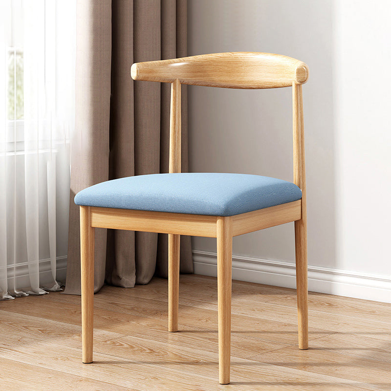 Modern Indoor-Outdoor Dining Chair Metal Armless Upholstered Single Chair