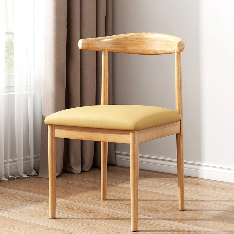 Modern Indoor-Outdoor Dining Chair Metal Armless Upholstered Single Chair