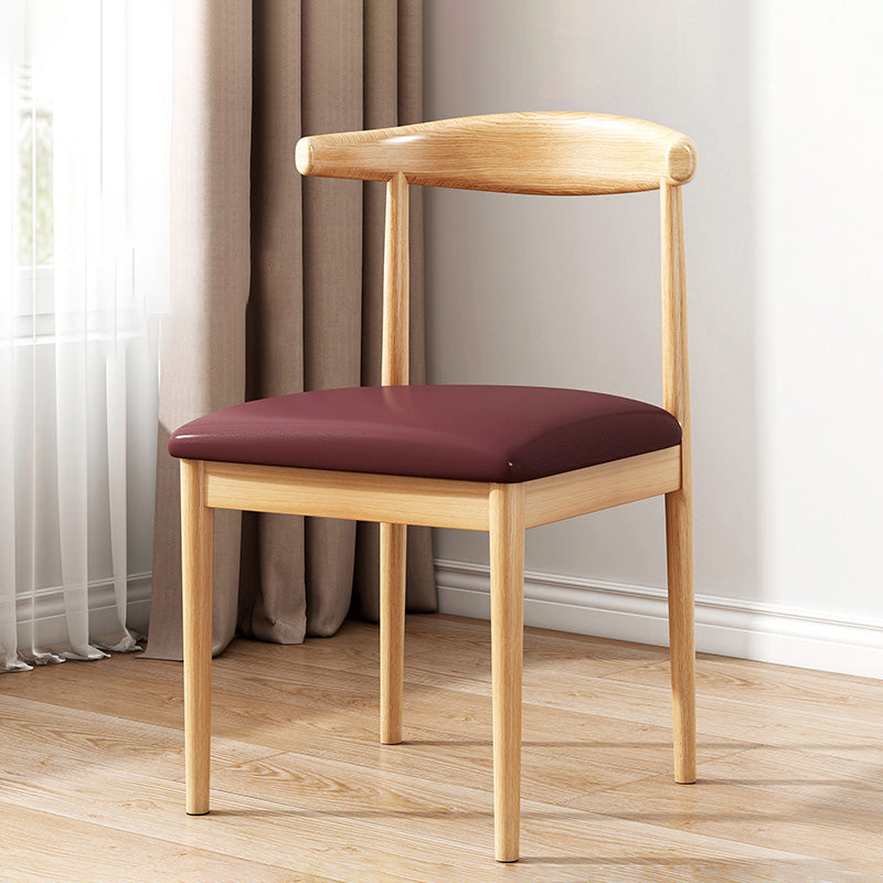 Modern Indoor-Outdoor Dining Chair Metal Armless Upholstered Single Chair